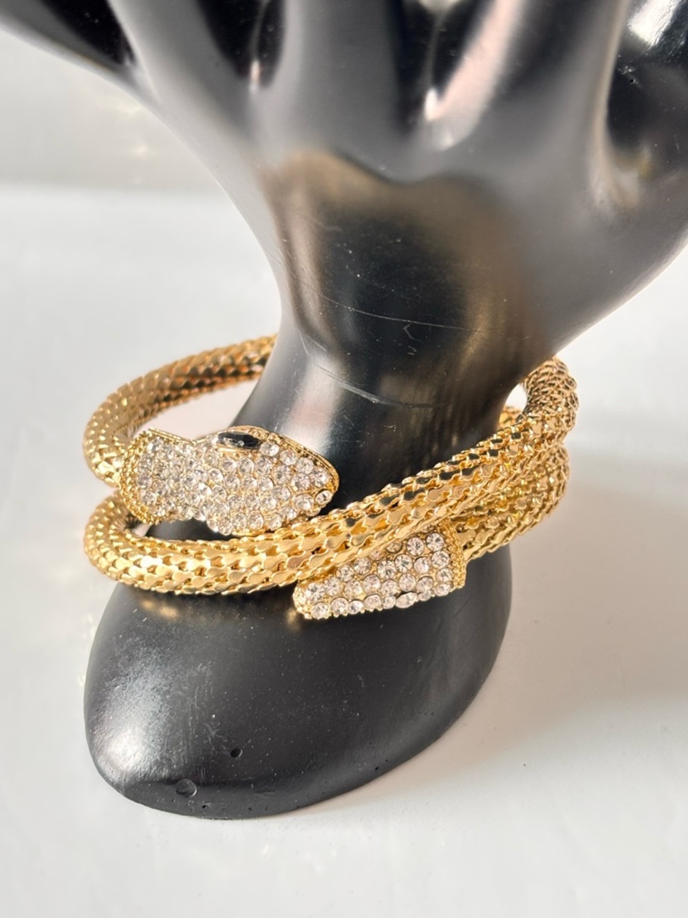 🌷5/25$ Crystal Curved Stretch Snake Bracelet Adjustable